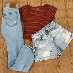 Cute Fall Square Neck Tee Size Medium